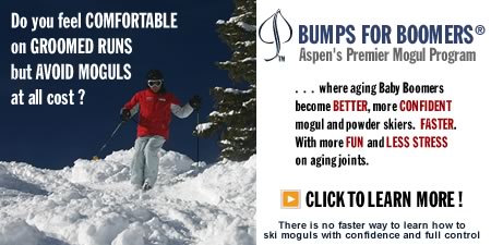 Bumps For Boomers is Aspen's Premeir Ski Instruction Program for moguls and powder